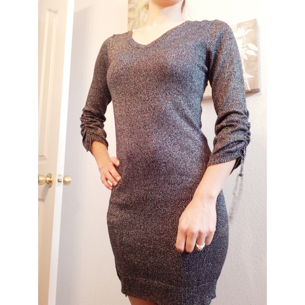 Silver sparkly fitted dress Size S